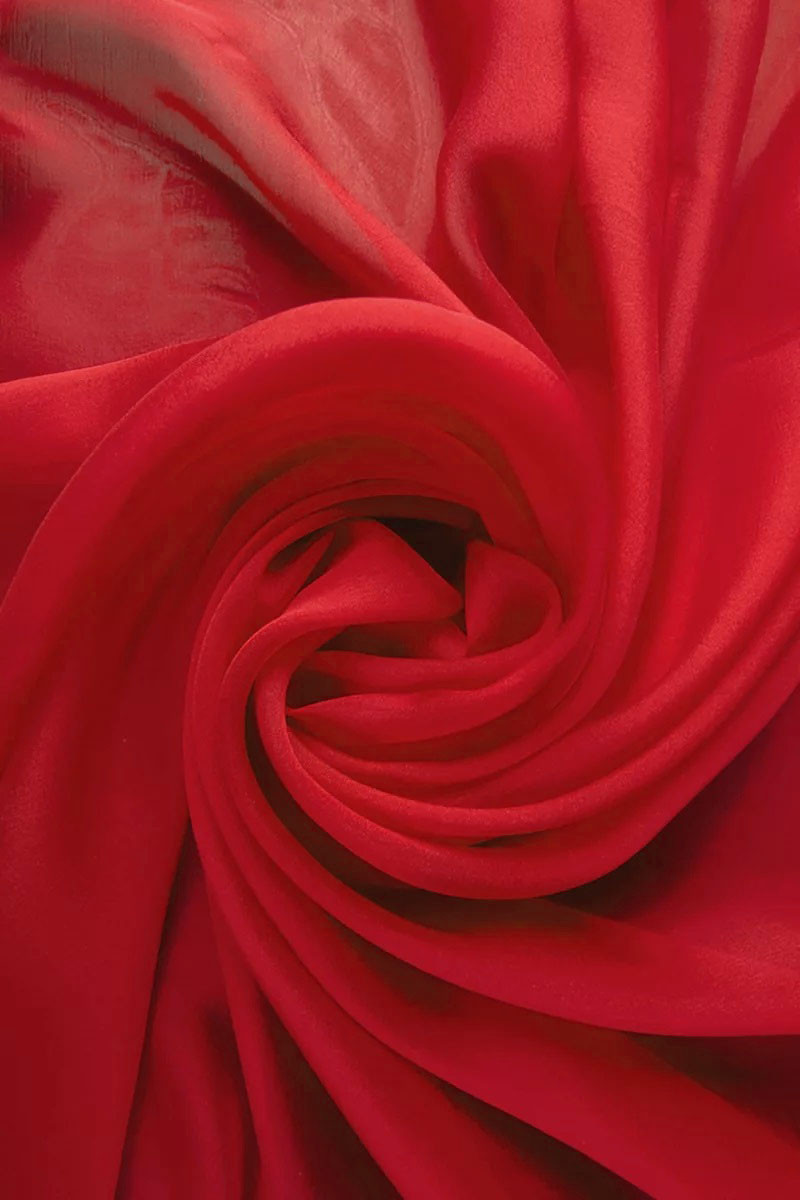 Rote Seidenmusselin COUPON 100 cm