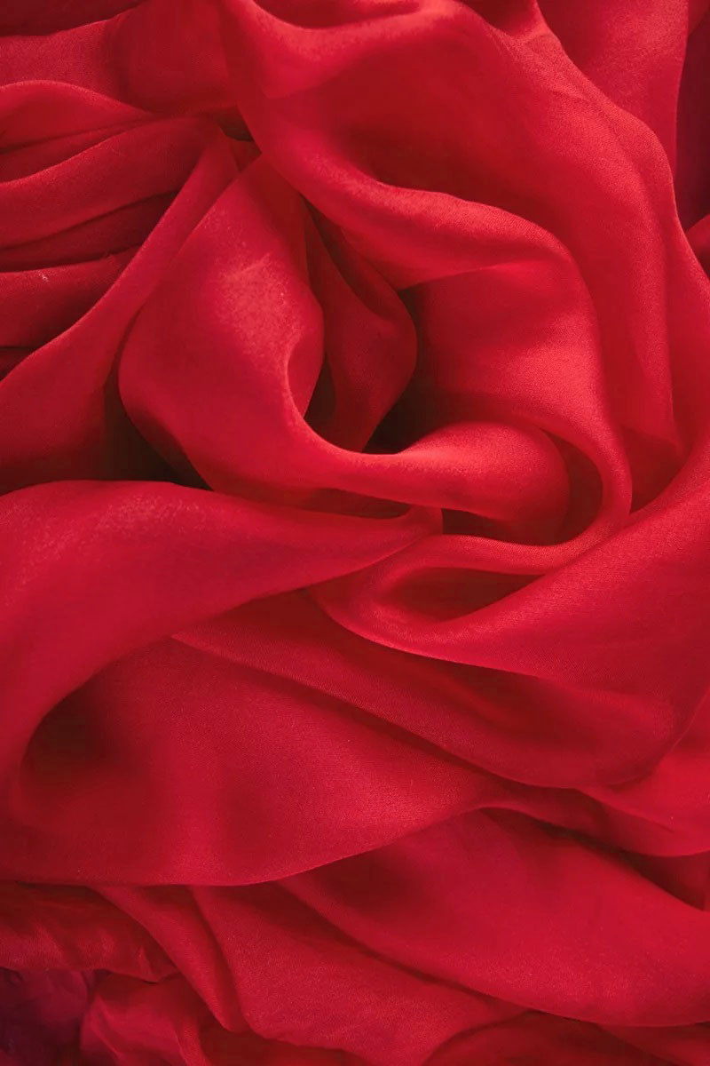 Coupon rosso muslino di seta 100 cm