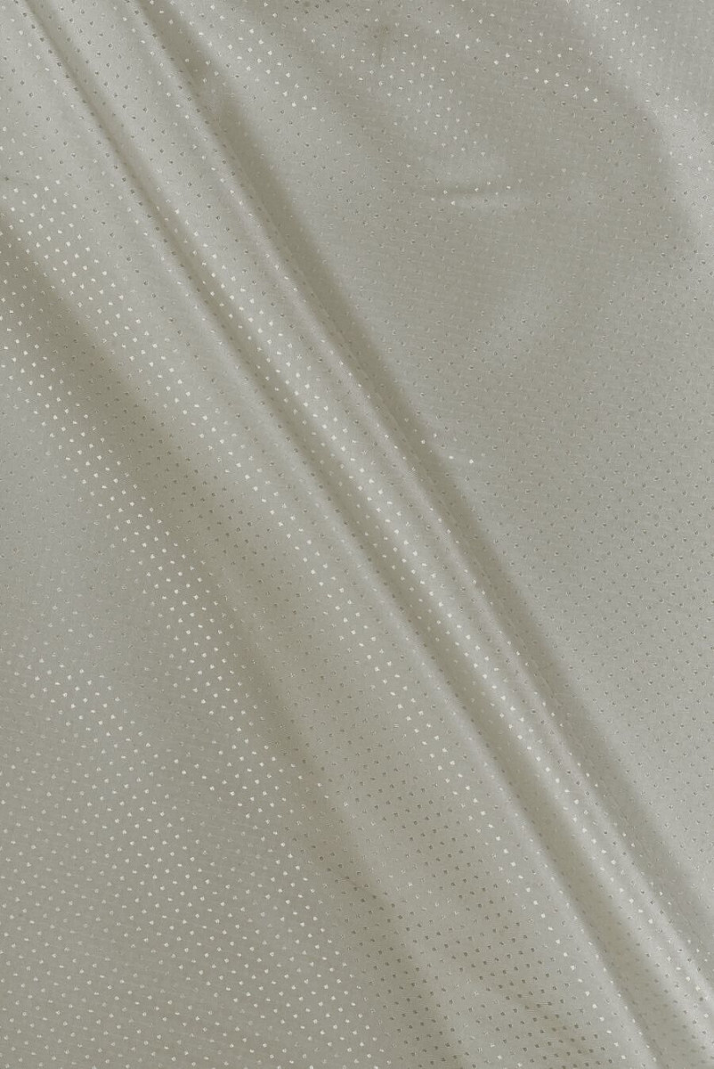 Jacquardfoder med prickar grå-beige KUPONG 160 cm