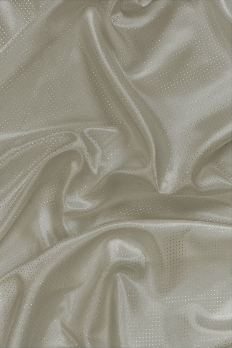Jacquard lining with polka dots grey-beige COUPON 160cm