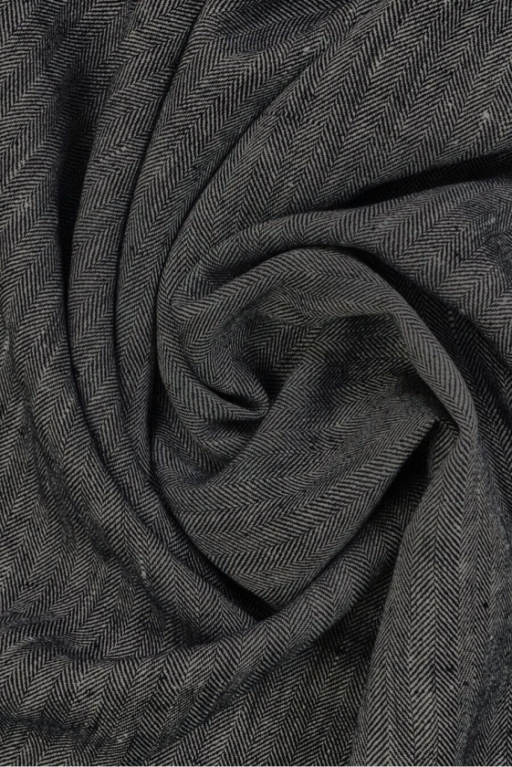 Grey-black herringbone costume wool