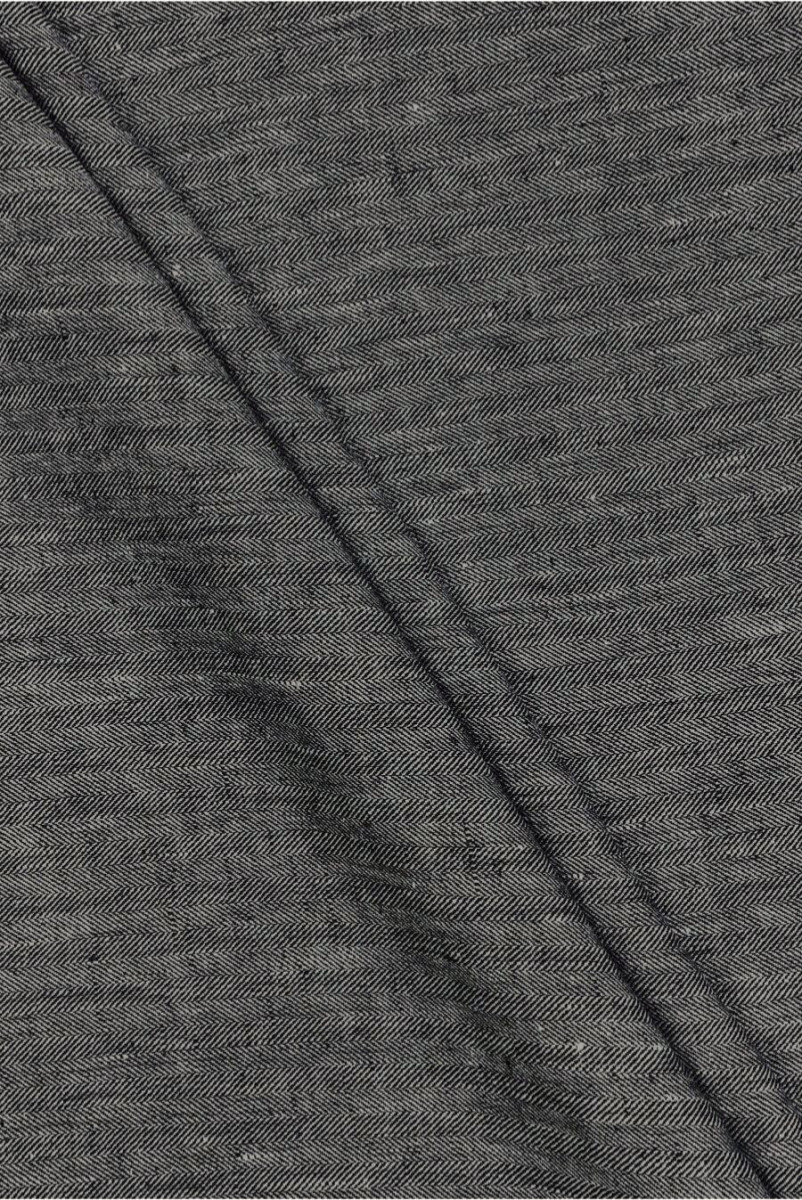 Lână de costum gri-negru în cote de herringbone