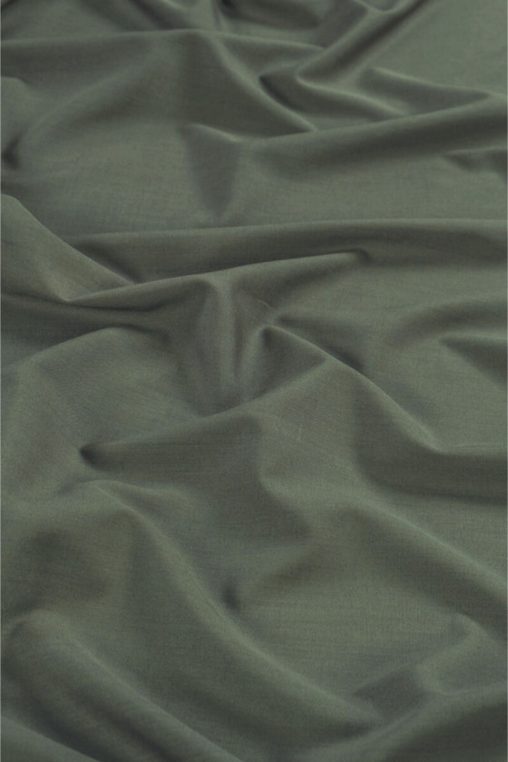 Laine de costume, verte, olive bicolore