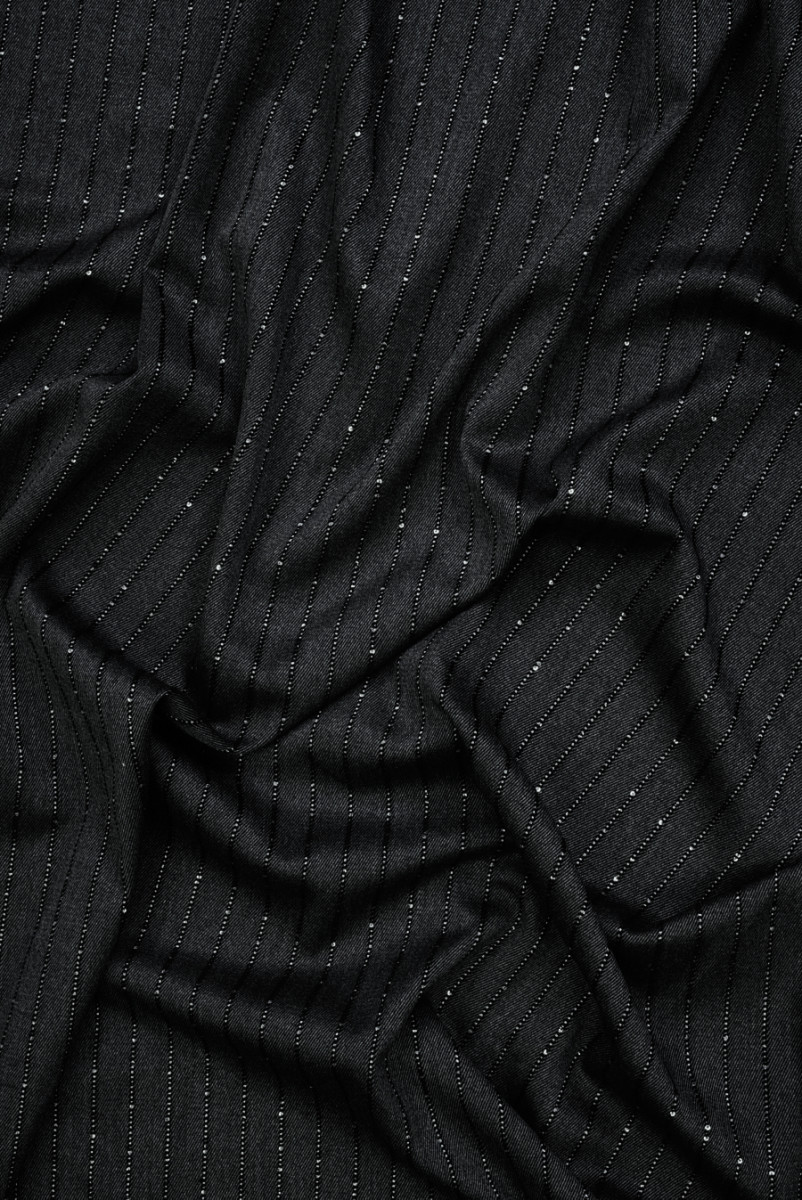 Tissu de costume en grafite à sequins