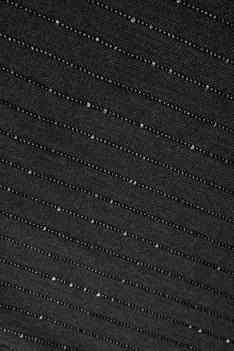Tissu de costume en grafite à sequins