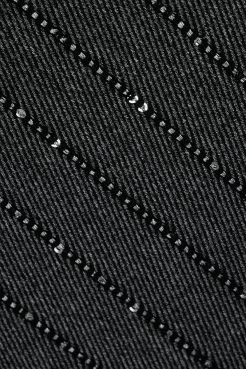 Tissu de costume en grafite à sequins