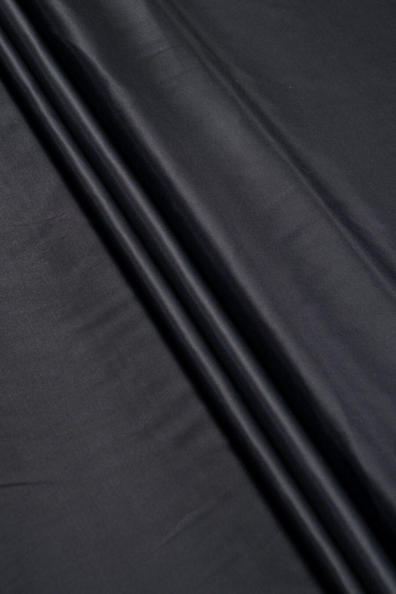 Bomull med siden, satin mörk marinblå KUPONY