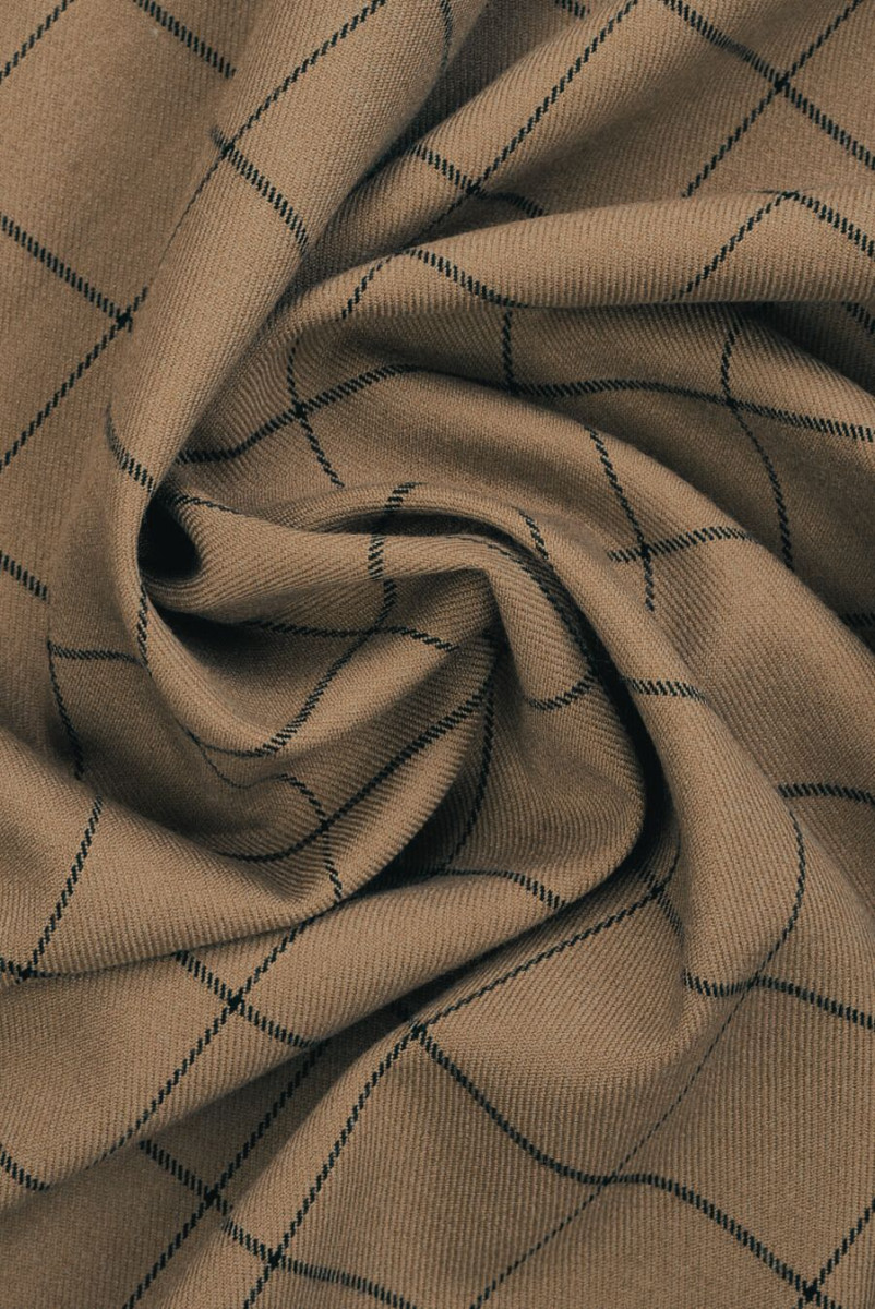 Polyviscose beige à damier