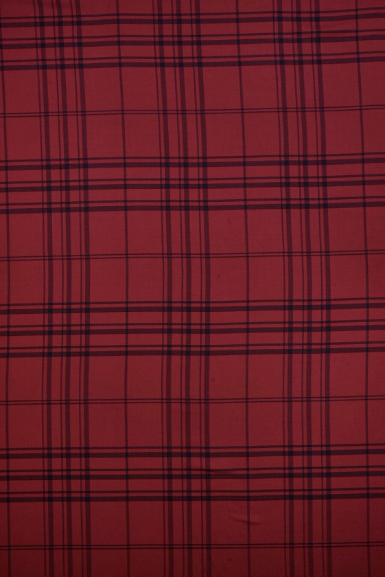 Dark red plaid wool