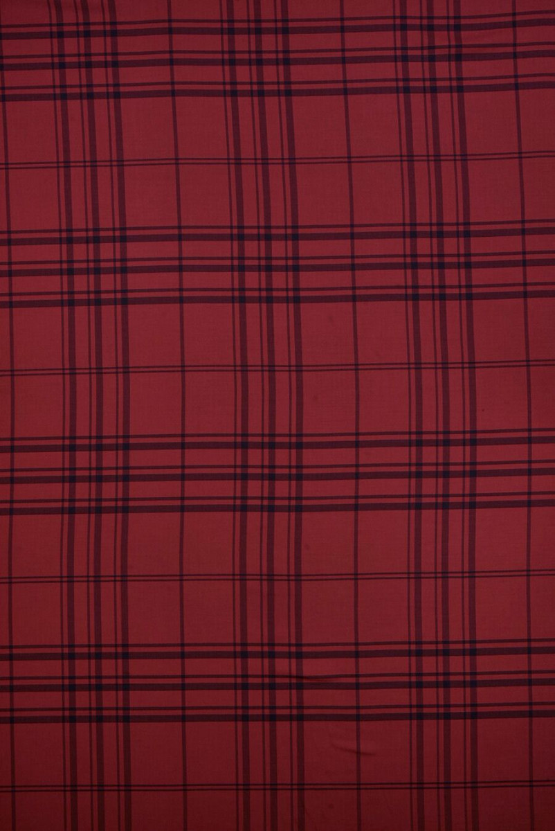 Dark red plaid wool