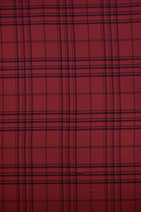 Dark red plaid wool