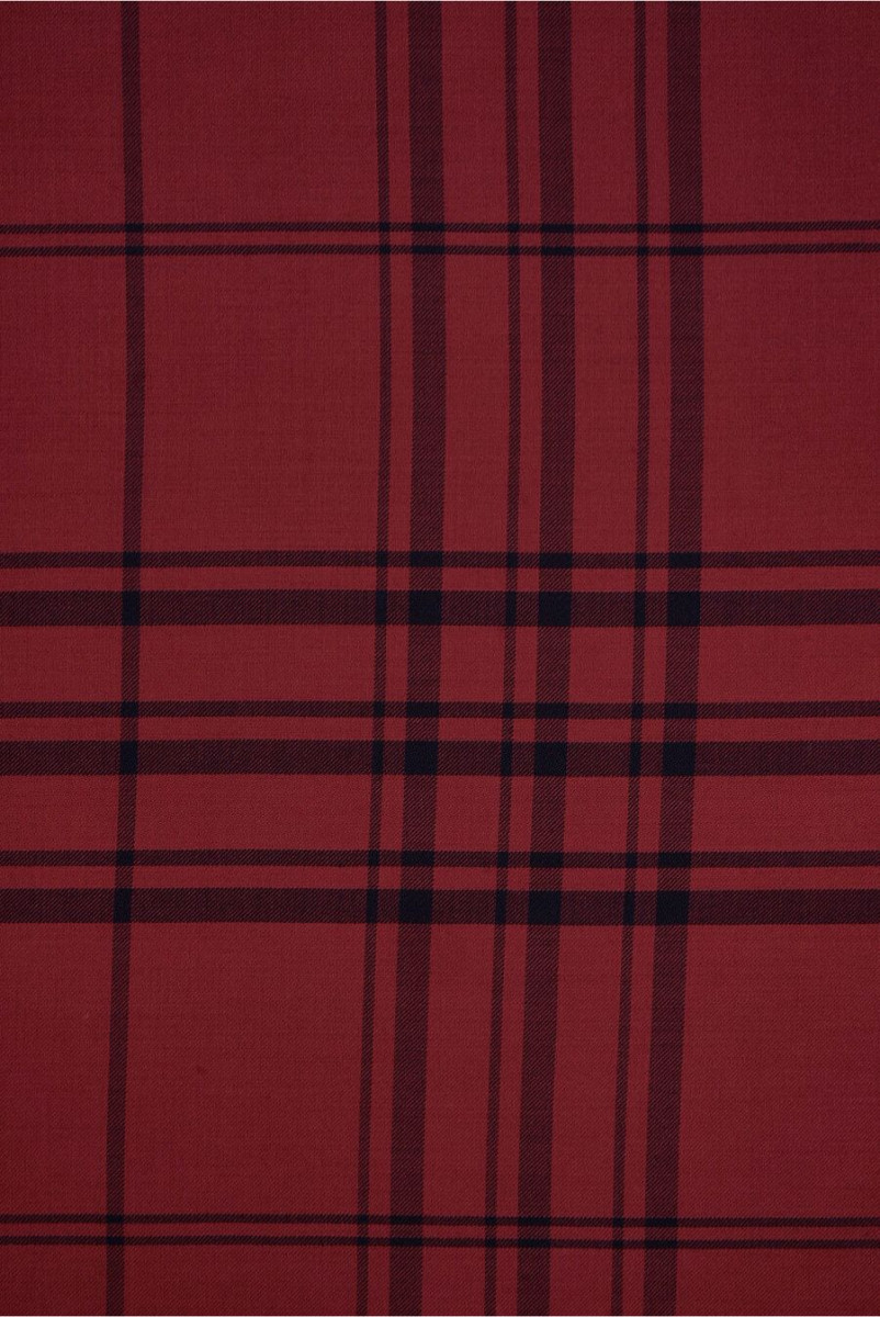 Dark red plaid wool