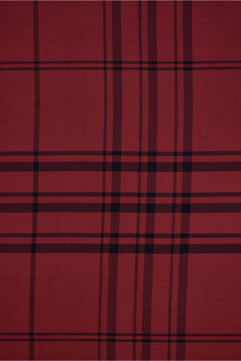 Dark red plaid wool
