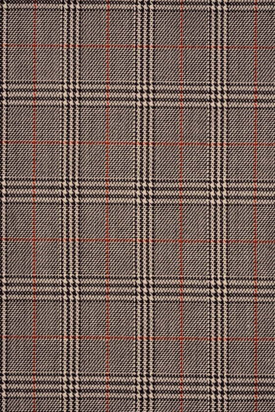 Checkered wool cream brown