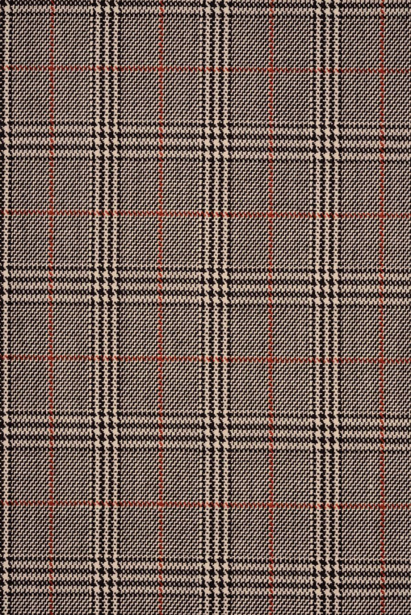 Checkered wool cream brown