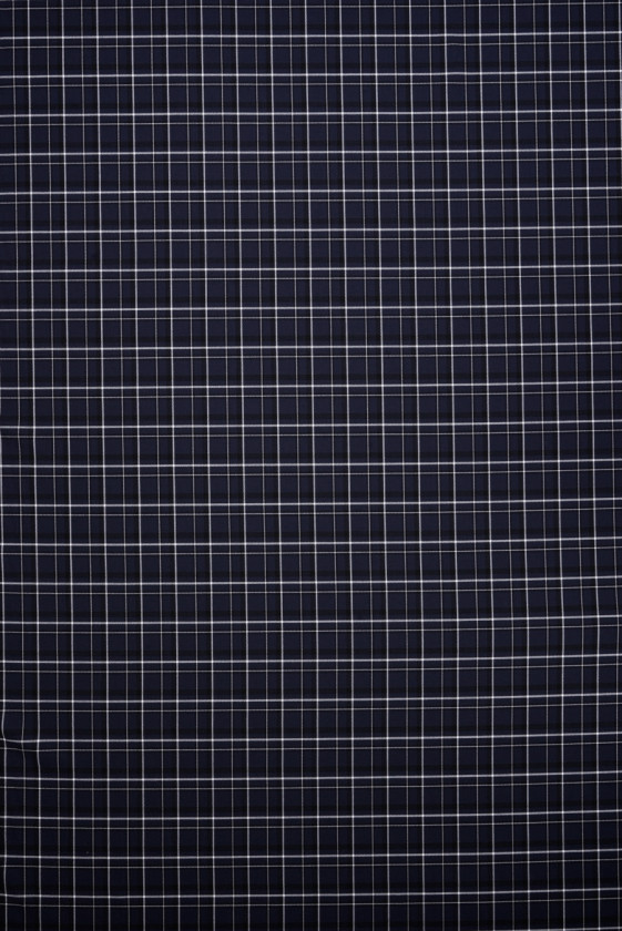 Quadri doppi fronti blu navy in lana