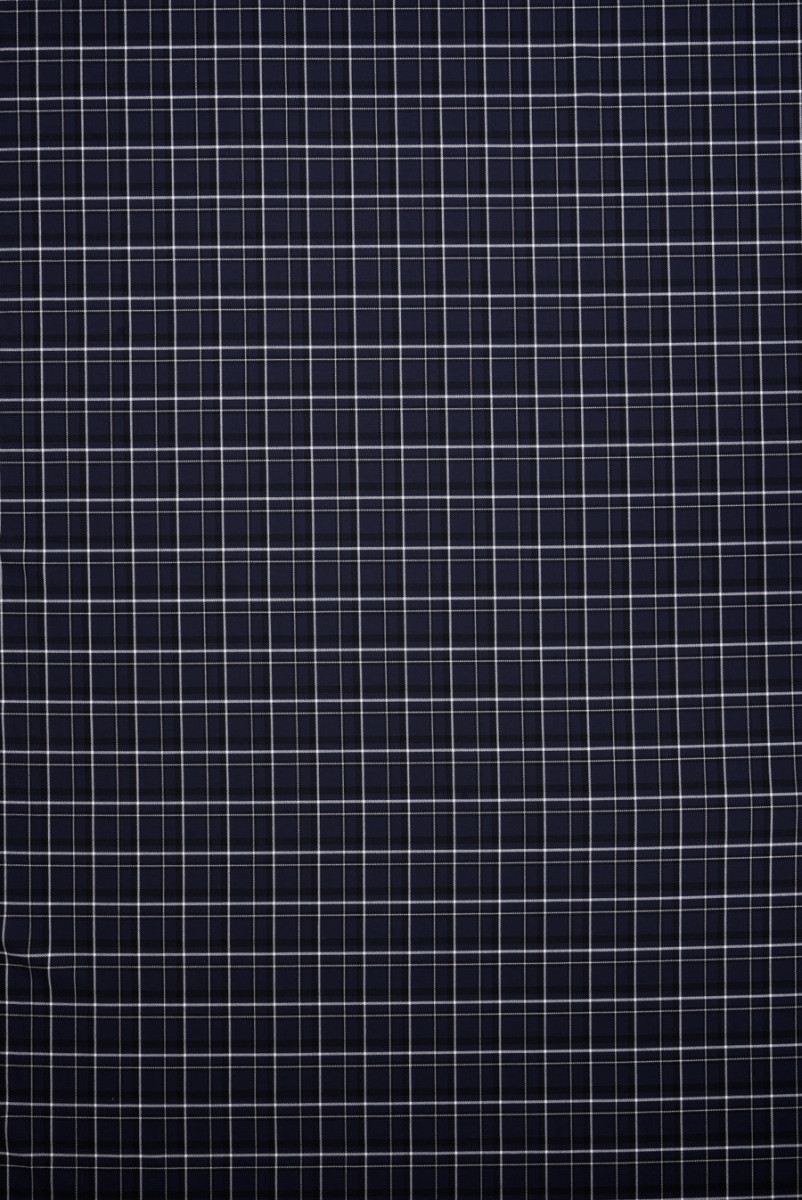 Quadri doppi fronti blu navy in lana