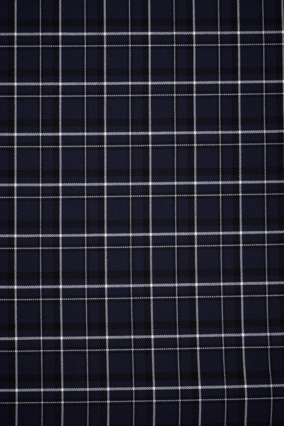 Quadri doppi fronti blu navy in lana