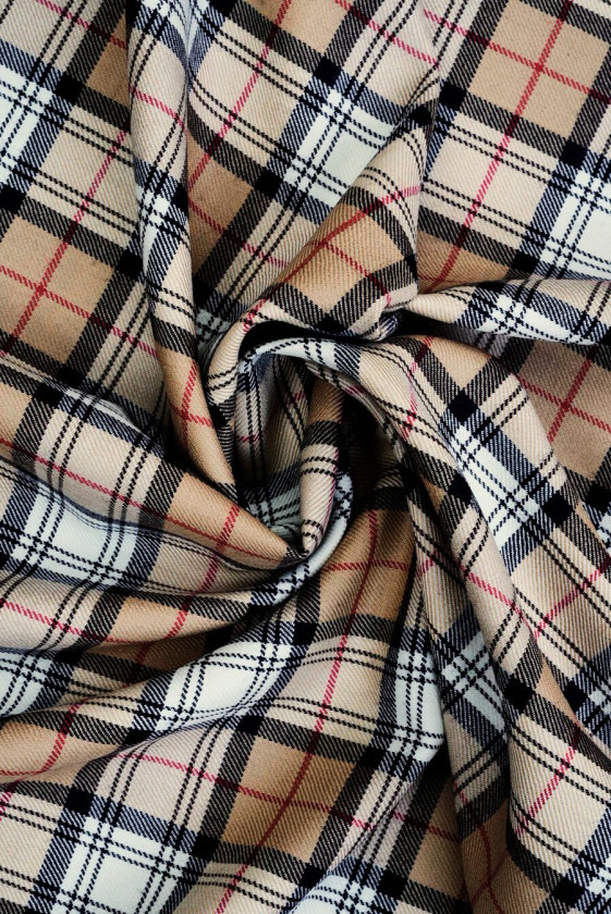 Wool beige checkered