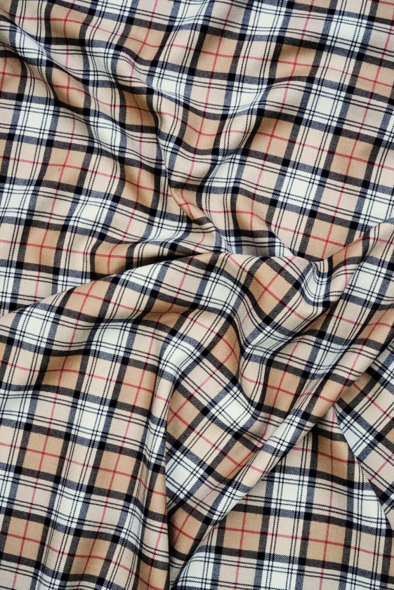 Wool beige checkered