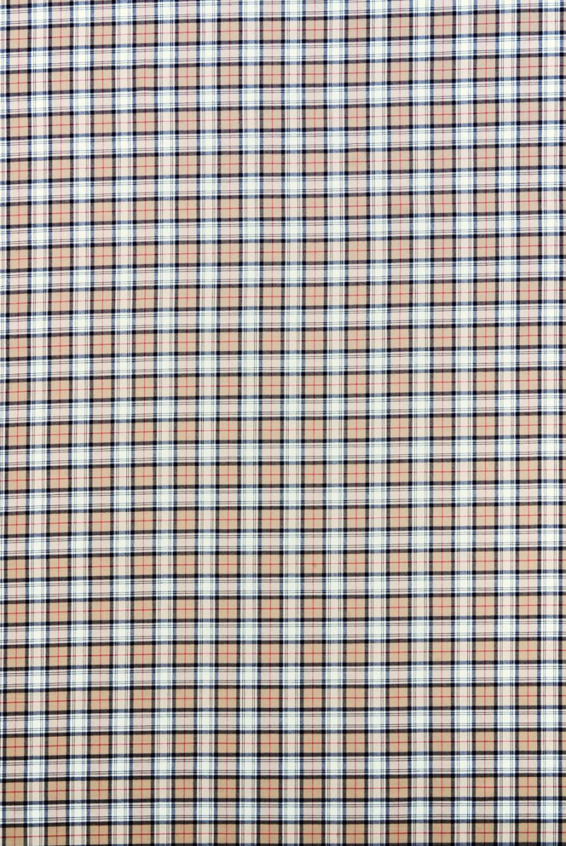 Laine beige à carreaux