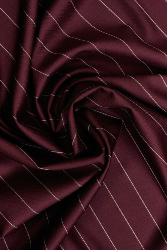 Striped burgundy costume wool
