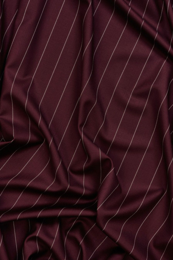 Striped burgundy costume wool