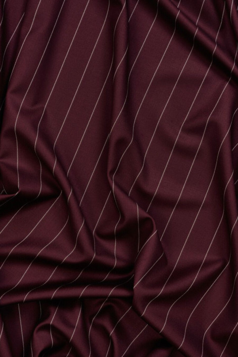 Kostiuminė vilna bordo dryžuota (KUPONAI)