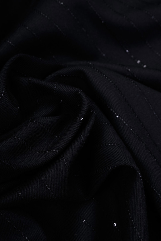 Tissu du costume avec sequins noir