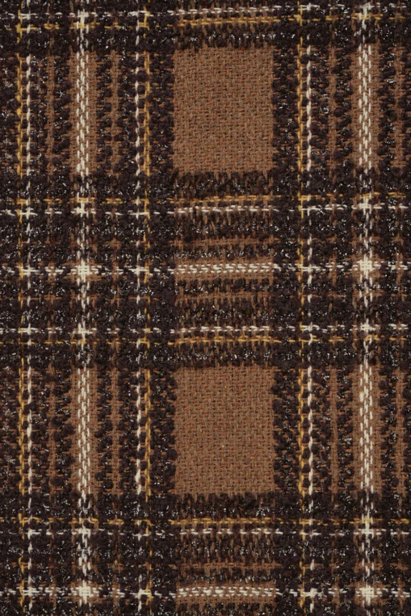 Chanel Tissu à carreaux marron