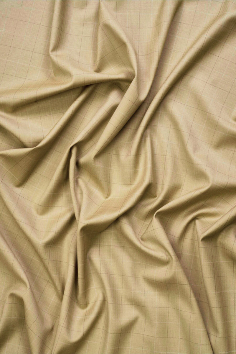 Kostümwoll, beige Karo, kariert