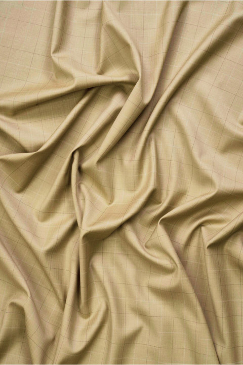 Costume wool beige plaid