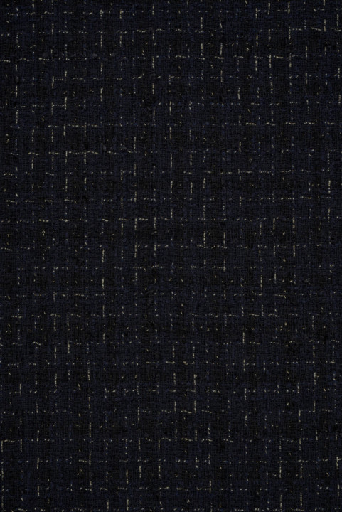 Chanel Navy Blue Fabric With Gold