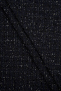 Chanel tamsiai mėlynas audinys su auksu
