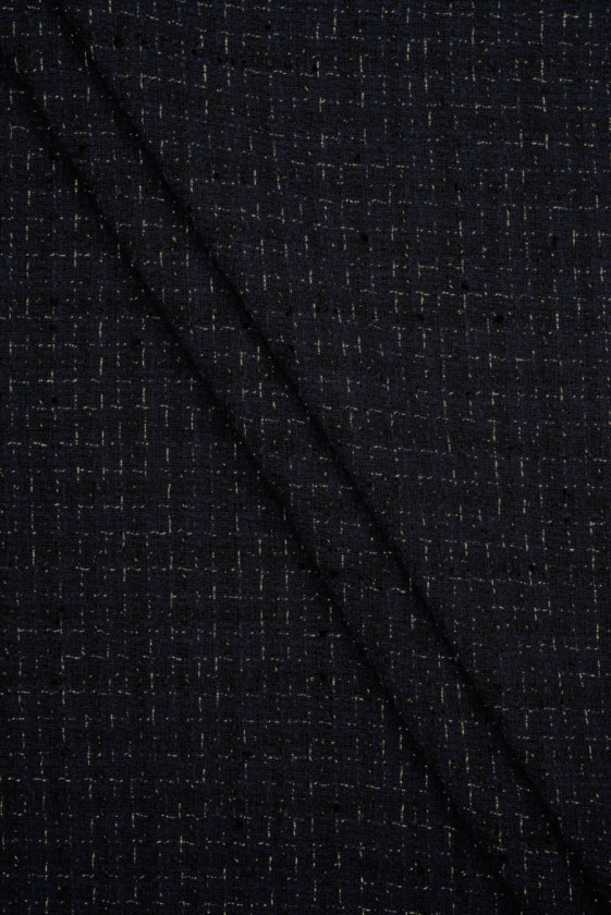 Chanel Marineblauer Stoff mit Gold