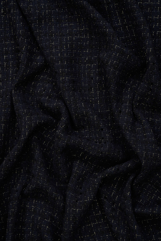 Chanel marineblauwe stof met goud