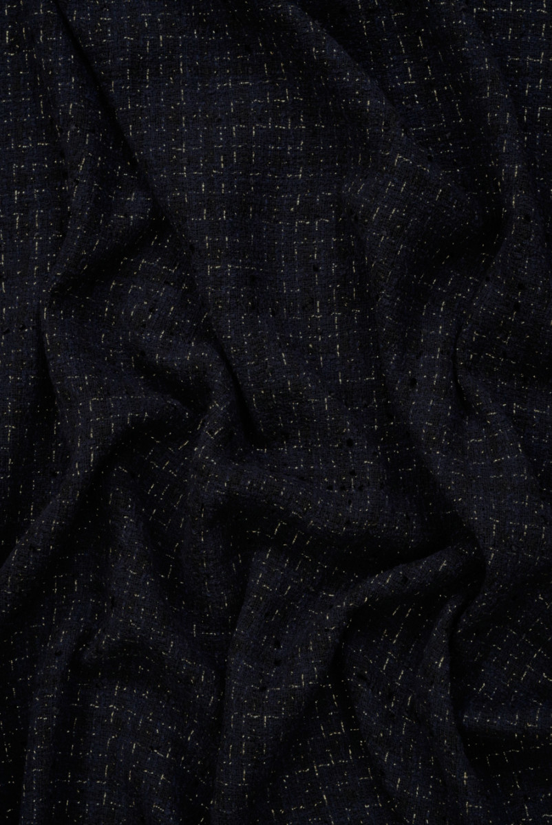 Chanel Marineblauer Stoff mit Gold