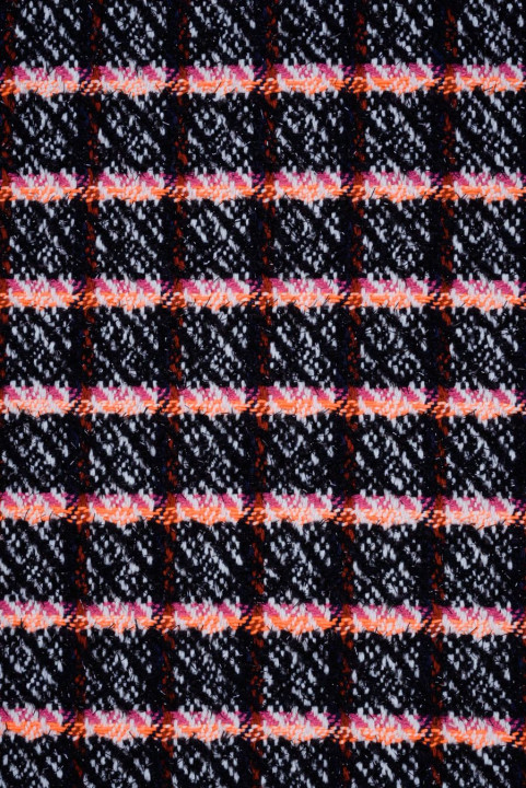Chanel Costume Fabric Neon Plaid