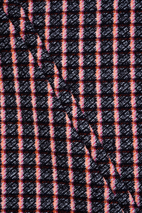 Chanel Costume Fabric Neon Plaid
