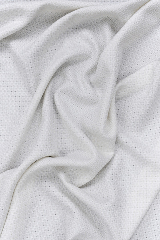 Jacquard crema con filo metallico argento