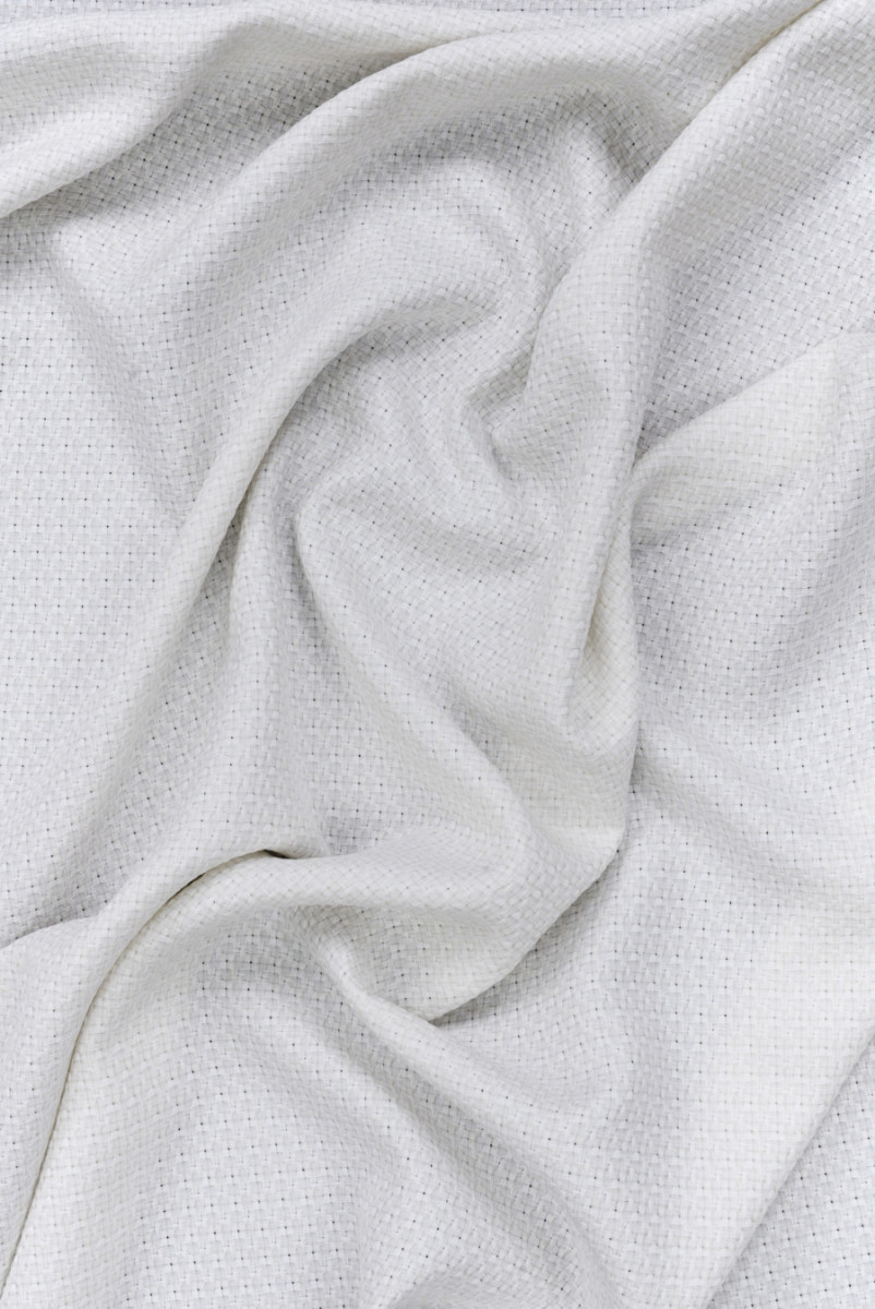 Creme jacquard med sølvtråd