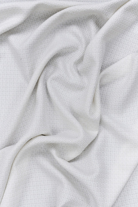 Jacquard crème avec fil argenté