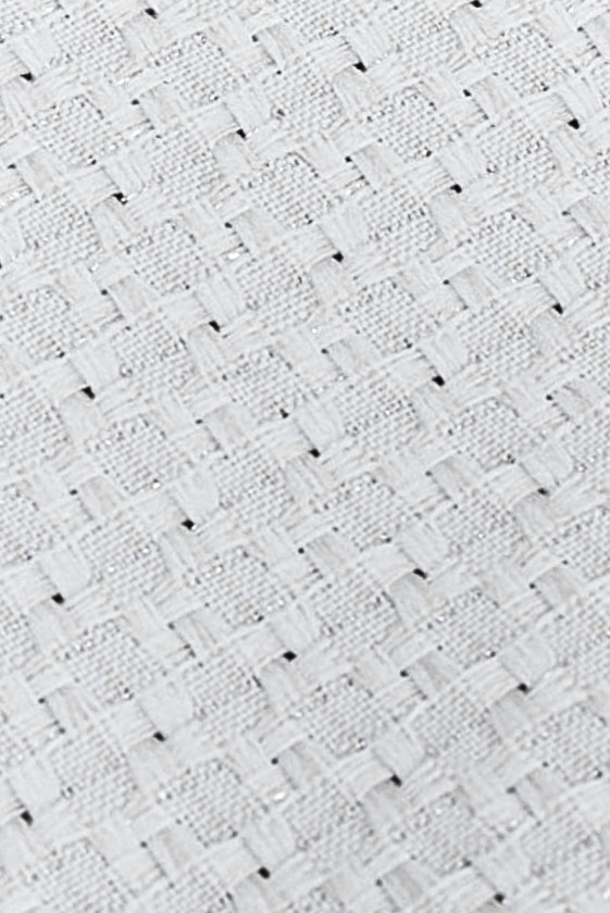 Crèmekleurige jacquard met zilverdraad