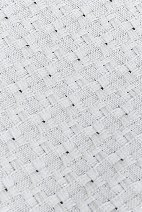 Jacquard crème avec fil argenté