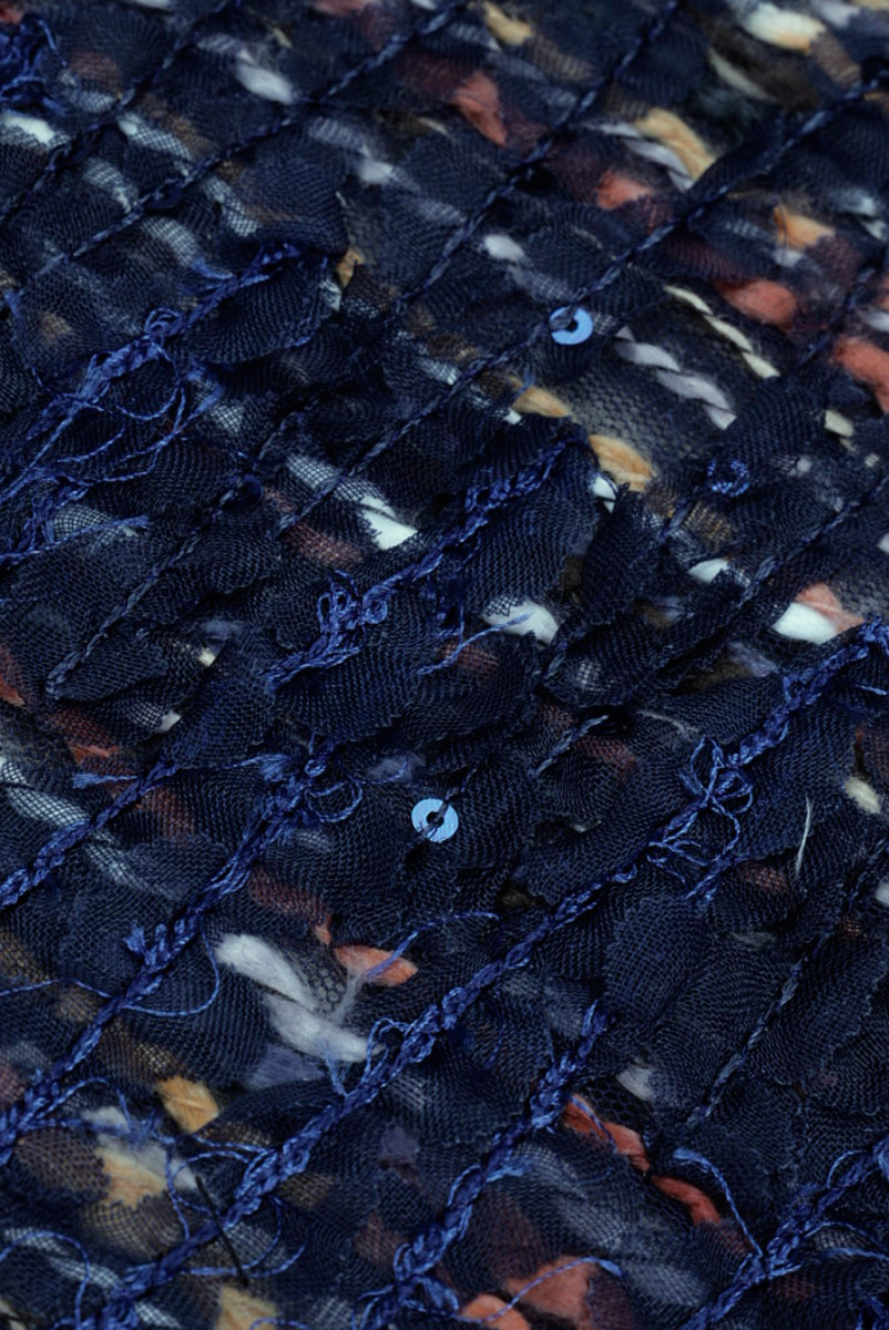 Tessuto blu navy Chanel con paillettes