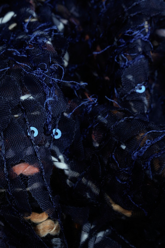 Chanel navy blue fabric with sequin