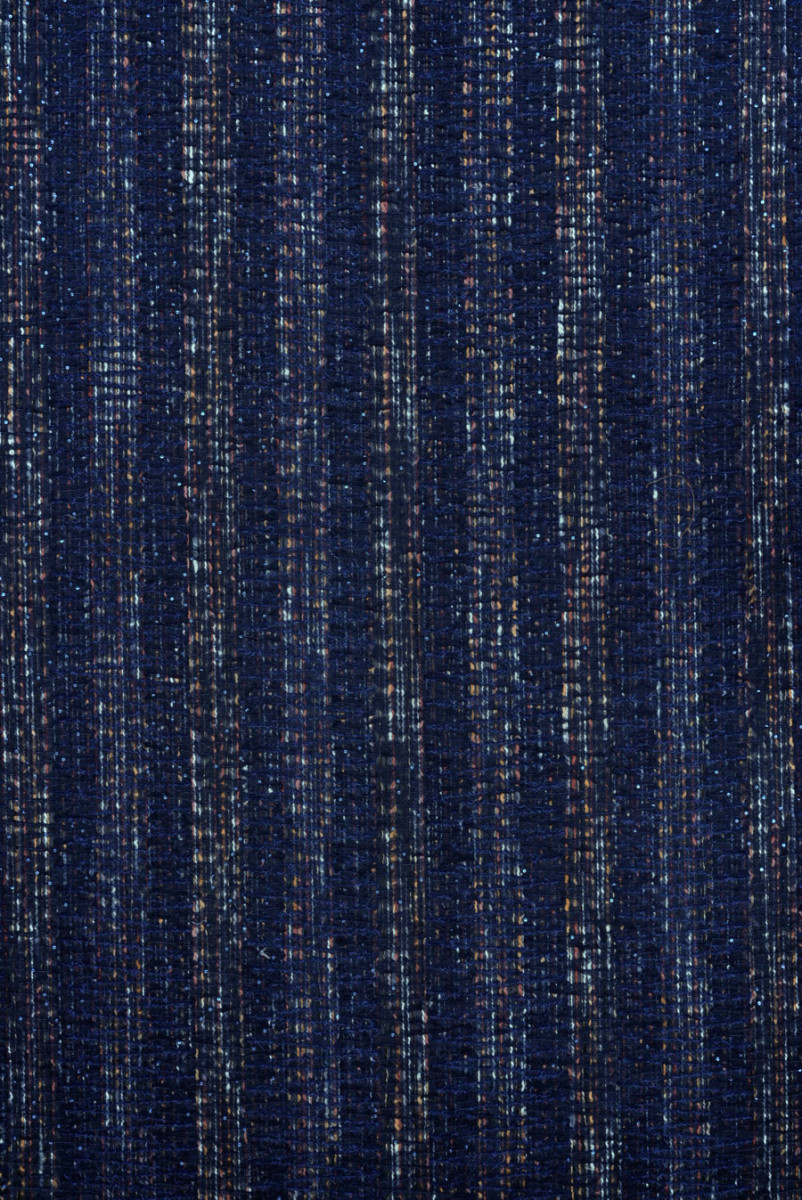 Tela azul marino de Chanel con lentejuelas