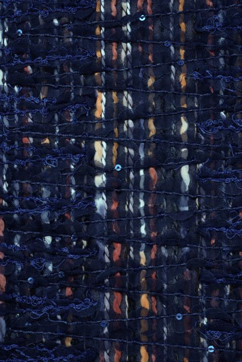 Tela azul marino de Chanel con lentejuelas