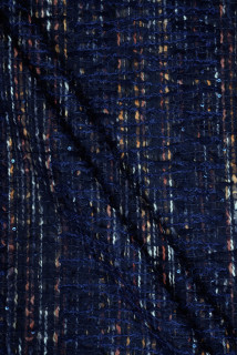 Tessuto blu navy Chanel con paillettes