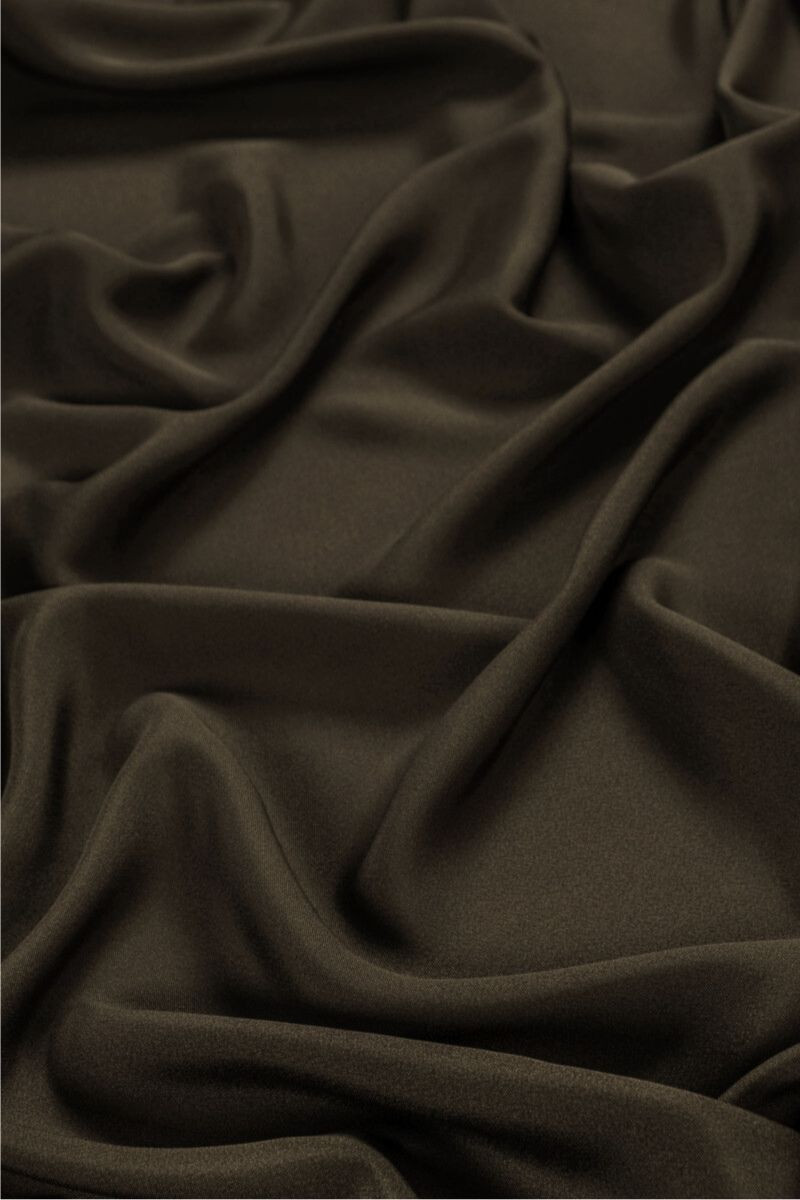 Brown-green suiting wool with viscose remnant 100 cm